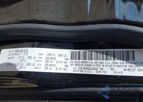 2016 Jeep Cherokee Limited from USA, damaged, VIN 1C4PJMDB4GW132443